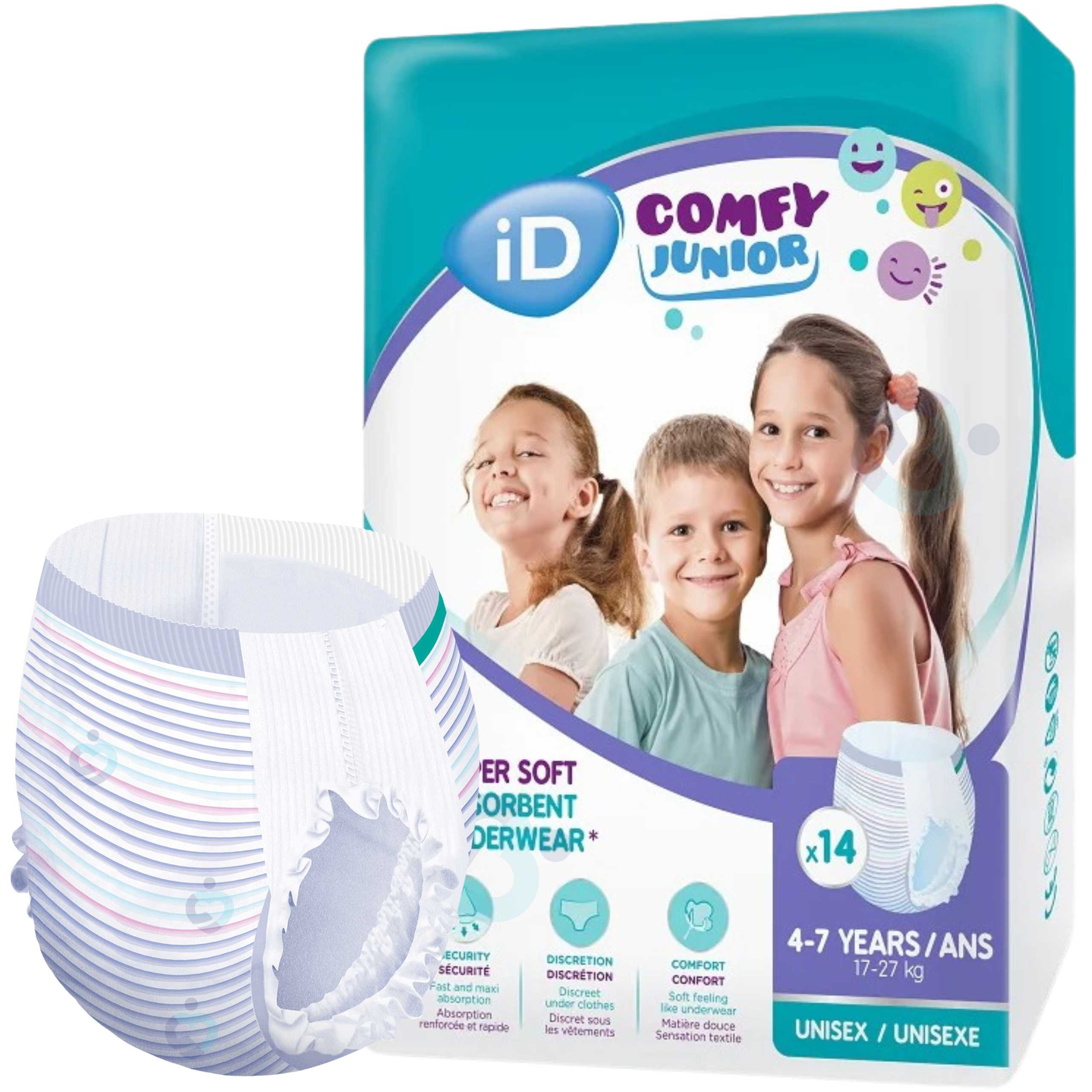 Majtki Chłonne wciągane iD Comfy Junior Wiek 4-7 lat, 17-27kg chłonne